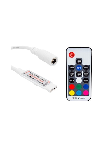 Powermaster 12 Volt Rf Küçük Modüllü Uzak Mesafe Algılamalı Led Kontrol Cihazı Beyaz