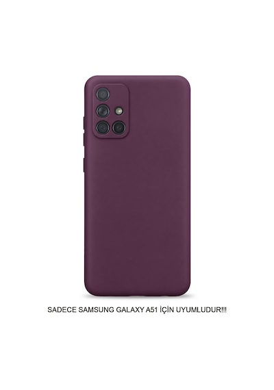Samsung Galaxy A51 Uyumlu Kamera Korumalı Darbeye Dayanıklı Renk Atmayan Fab Silikon Kılıf Mor