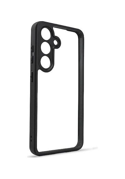 Galaxy S24 Plus Uyumlu Kamera Korumalı Şeffaf Arka Yüzey New Roll Kılıf-siya Siyah Siyah