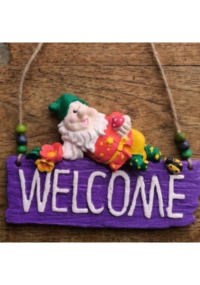 Welcome Kapı Süsü Mor 12x19