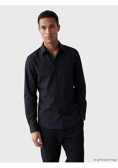 Lcw Vision Siyah Slim Fit Erkek Gömlek