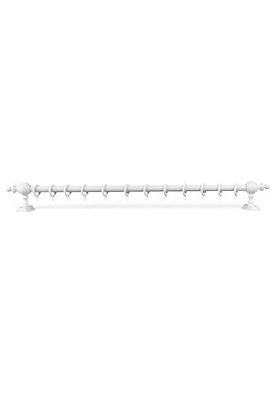 Beyaz Raysız Ahşap Rustik Perde Askısı - 125 Cm