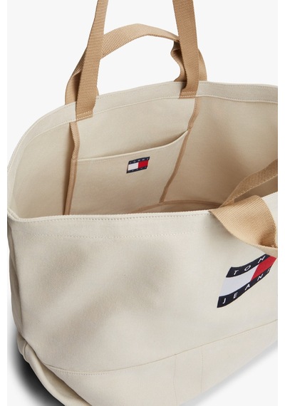 Tommy Hilfiger Tjw Wave Flag Orta Boy Kadın Bej Tote Çanta-15717