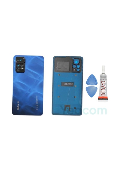 Xiaomi Redmi Note 11 Pro Mavi Kamera Camlı Arka Cam Batarya Pil Kapağı Telefon Arka Kapak