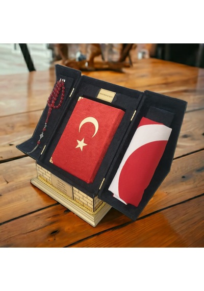 Kabe Maketli Bayraklı Hafız Boy Kuranı Kerim