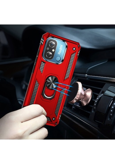 Zore Redmi 12c Kılıf Vega Kapak - Kırmızı Kirmizi