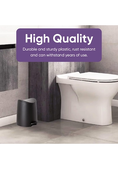 Kapaklı Küçük Plastik Banyo Çöp Kutusu 3 Litre Siyah Modern Kavisli Ayak Pedallı Çöp Kovası, Mini Mutfak Çöp Kutusu, Yatak Odası, Ofis, Masa Altı İçin Dayanıklı Ve Yumuşak Kapanır Belirtilmemiş Kapaklı Küçük Plastik Banyo Çöp Kutusu 3 Litre Siyah Modern Kavisli Ayak Pedallı Çöp Kovası, Mini Mutfak Çöp Kutusu, Yatak Odası, Ofis, Masa Altı İçin Dayanıklı Ve Yumuşak Kapanır Belirtilmemiş