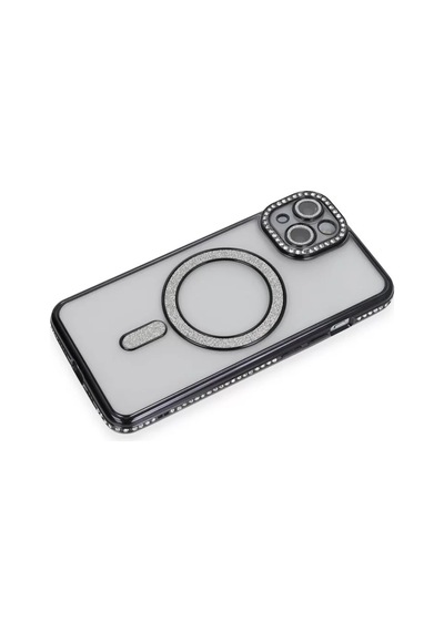 Newface Apple İphone 13 Kılıf Joke Simli Magneticsafe Kılıf - Siyah