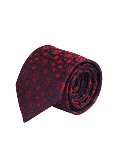 Esgue Hand Made 8 Cm Bordo Desenli Kravat Mendil