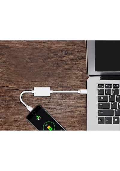 Apple Uyumlu iPhone  11,11Pro Xs-Xr 7-8Lightning Kulaklık +Şarj Usb Adaptörü-Beyaz