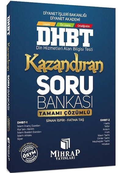 DHBT Kazandıran Soru Bankası Çözümlü Sinan İspir Mihrap Yayınları