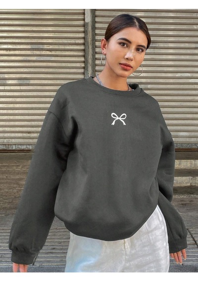 Startmore Gri Unisex Erkek/kadın Kurdalye Özel Renkli Oversize Bisiklet Yaka Pamuklu