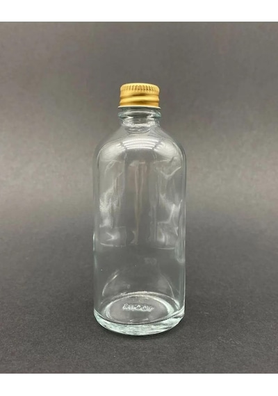 12 Adet Şeffaf Cam Shot Şişesi Sızdırmaz Gold Metal Kapaklı Kolonya Koku Süs Çok Amaçlı Şişe 100ml Genel