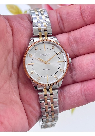 Ferrucci Fc60783 Retro Model Çelik Jübile Kordon Sade Şık Kadın Kol Saati Altın - Gümüş