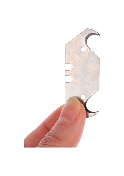 Kalite Kancalı Rötuş Bıçak Yedeği Kesme Boynuz Bıçak Halıcı Bıçağı 10'lu Paket 18.8x51.5x0,61mm