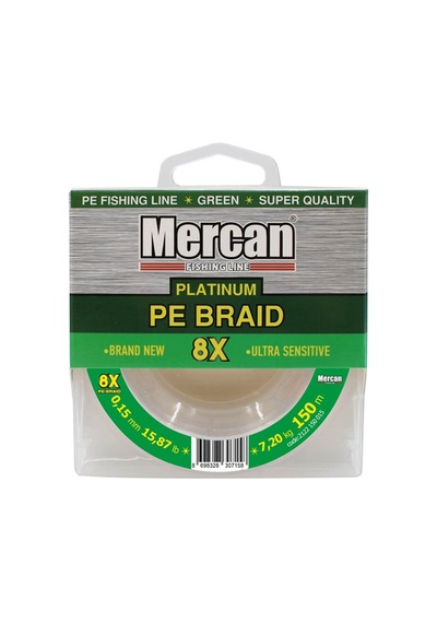 Mercan Platinum Pe 8X Örgü Ip 150 M Yeşil Makara Misina