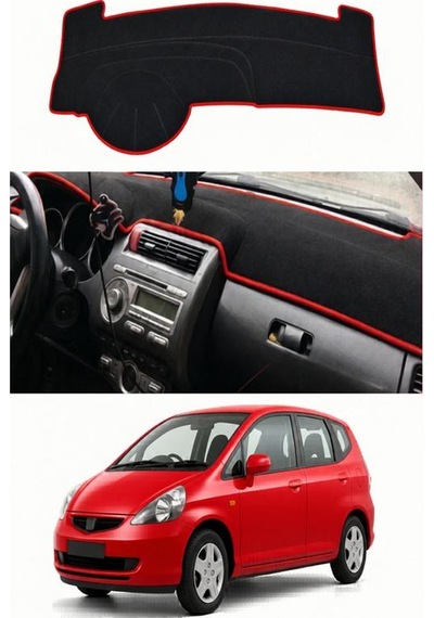 Honda - Jazz 2002-2008 Uyumlu Torpido Koruma Kılıfı - Kırmızı Şeritli