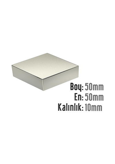 Çok Güçlü 50Mm X 50Mm X 10Mm Köşeli Süper Güçlü Neodyum Mıknatıs