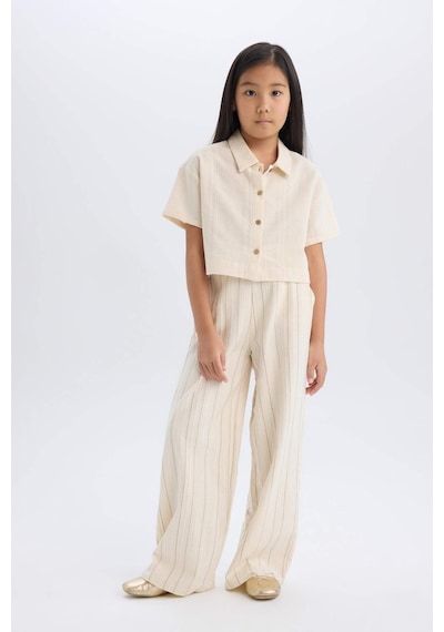 DeFacto Kız Çocuk Wide Leg Geniş Paça Pamuklu Pantolon D9132A825SPBG285 Bej DeFacto Kız Çocuk Wide Leg Geniş Paça Pamuklu Pantolon D9132A825SPBG285 Bej