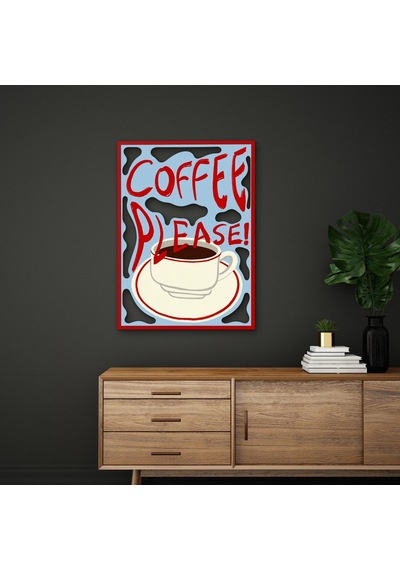 Coffee Please Kahve Tabelası - Metal Tablo - Dec0313 58 X 80 Cm Çok Renkli