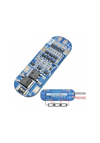 Defneelektro.Medikal-3S 10A 12V Li-Lon Bms 18650 Lityum Pil Şarj Koruma Devresi