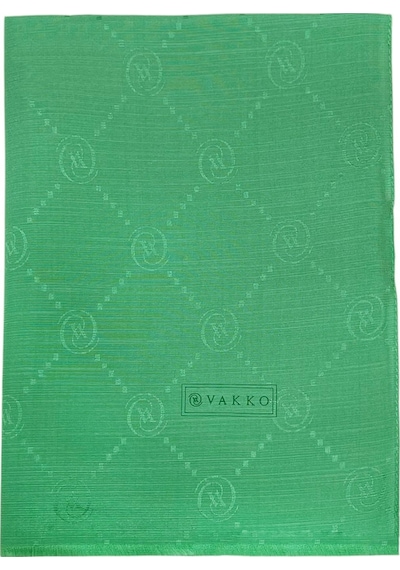 Vakko Pamuk İpek Şal - Monogram - Koyu Mint Koyu Mint 956
