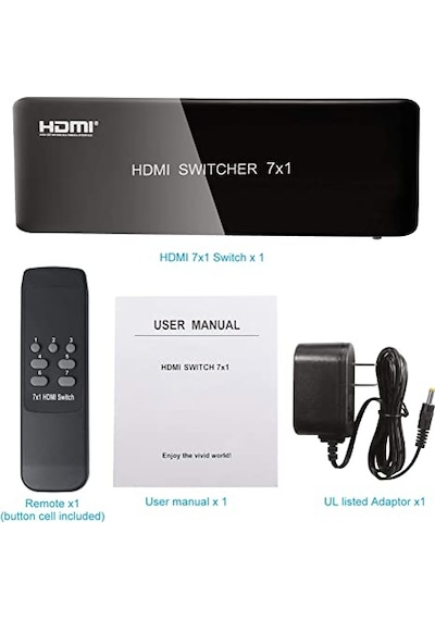 HDMI SWİTCH 7 İN (GİRİŞ) 1 OUT (ÇIKIŞ) SEÇİCİ 4K 60HZ 2.0 VERSİON