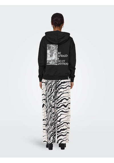 Only Kadın Sweatshirt Siyah 15329874 Onlcassıe L/s Photo Hood 25kw21000131 W21002