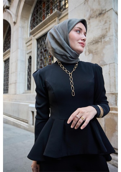 Silk Home Monogram Pamuk İpek Eşarp 130001-07 Yeşil Gri