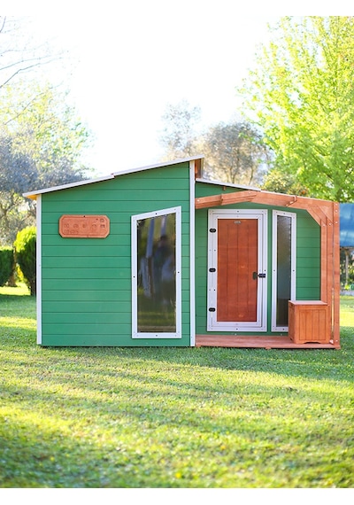 Mandu Ahşap Bahçeli Modern Playhouse Oyun Evi
