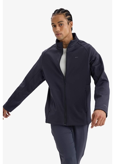 Defacto Defactofit Su İtici Slim Fit Dar Kesim Fermuarlı Softshell Yağmurluk E9495ax25auar214 Antrasit