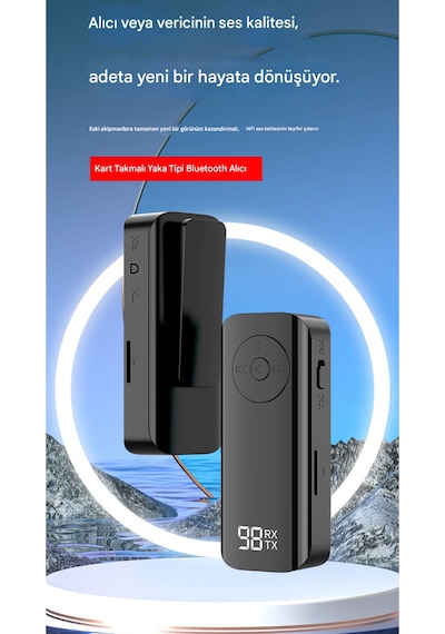Bluetooth Adaptör 2in1 Alıcı Verici Bluetooth 5.3 Receiver Aux Wireless Araç Hoparlör Bluetooth Kiti