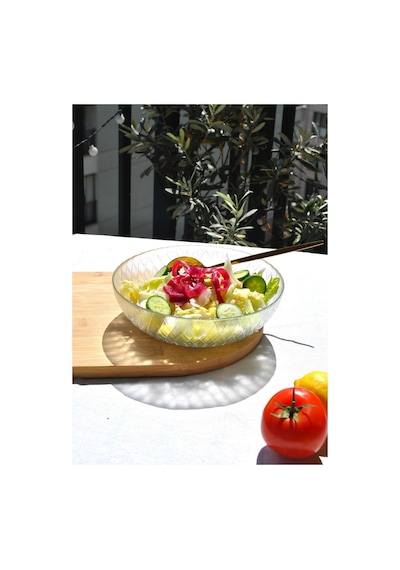 1 Adet Cam Şeffaf 20 Cm Salata Kasesi Orta Boy Salata Tabağı Kase 20 Cm