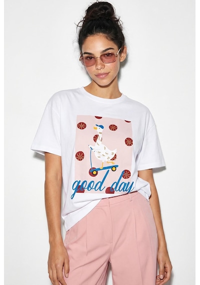 Shade Kadın Good Day Baskılı Nakış Detaylı Relaxed Fit T-shirt 7642 60286117 - Beyaz Shade Kadın Good Day Baskılı Nakış Detaylı Relaxed Fit T-shirt 7642 60286117 - Beyaz