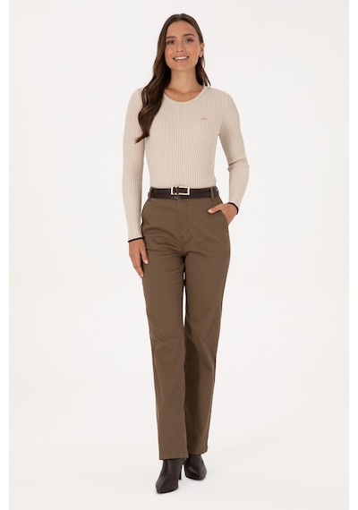 U.s. Polo Assn. Kadın Haki Pantolon Kanvas-chino 50316895-vr027 Hakı