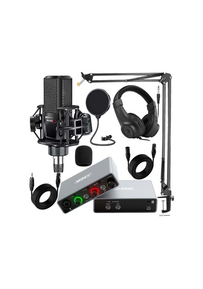 Midex Central-gr Pack-1 Stüdyo Kayıt Ekipmanları Glx-700gr Ses Kartı Mx-2020 Stüdyo Mikrofon