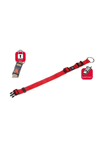 Karlie Kırmızı Kilitli Boyun Tasması S 30-45 CM Kırmızı