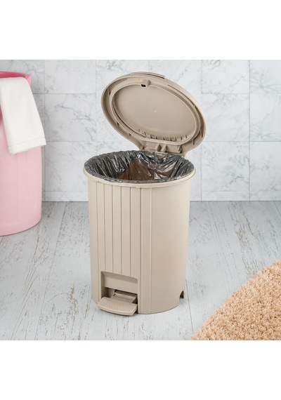 Bas Aç Mekanizmalı Pedallı Çöp Kovası, Banyo Ve Mutfak İçin Çok Amaçlı Plastik Çöp Kutusu, Renk Varyasyonlu Pratik Ev Tipi Atık Kovası Gri Çok Renkli