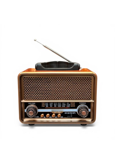 Rt-706 Nostaljik Ahşap Görünüm Eskitme Radyo,güneş Panelli Radyo