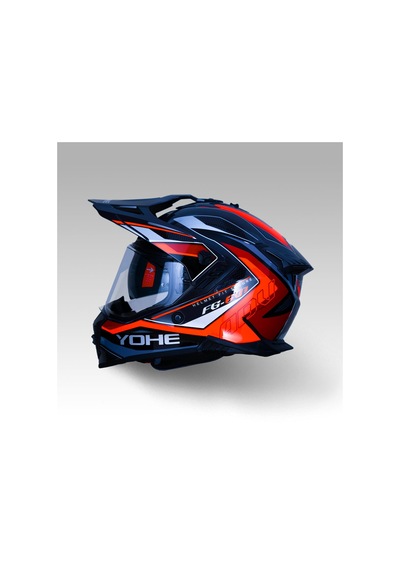 Yohe FG601 Parlak Çift Vizör Full Face Motosiklet Kaskı Neon Turuncu