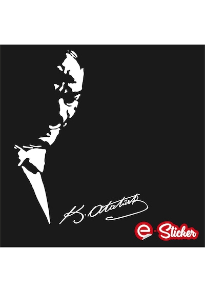 Mustafa Kemal Atatürk Sticker Silüet Araba Sticker (352364753)