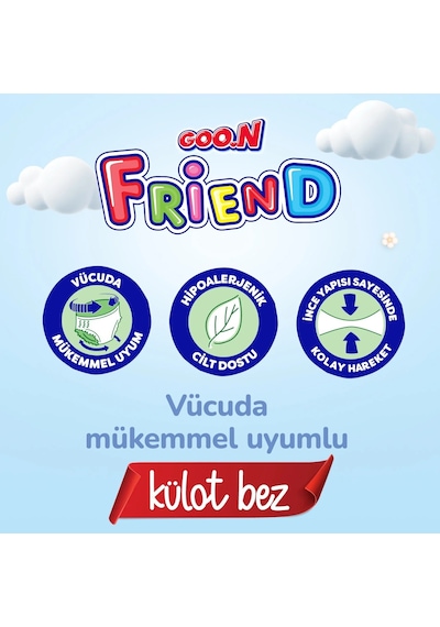 Goon Friend Külot Bebek Bezi 5 Numara 12-17kg Junior 72 Adet 3'lü