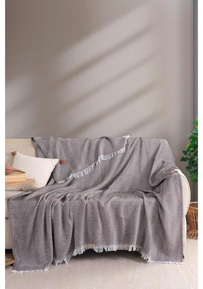 Carden Pamuklu Kaymaz Koltuk Örtüsü Desenli 200x230 Cm Kanepe Çekyat Buldan Bezi Kahve Geometrik Diğer
