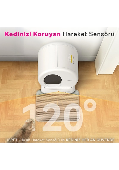 UBPet C10 Pro Kameralı Akıllı Kedi Tuvaleti App Kontrol Akıllı Sensörler Sessiz Çalışma - Koku UBPet C10 Pro Kameralı Akıllı Kedi Tuvaleti App Kontrol Akıllı Sensörler Sessiz Çalışma - Koku