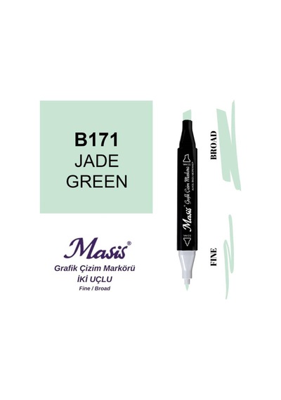 Çift Uçlu Marker Grafik Çizim Kalemi 171 Yeşim