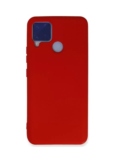 Mey Najmaddin Realme C15 Kılıf Nano İçi Kadife Silikon - Kırmızı Najmaddin Diğer