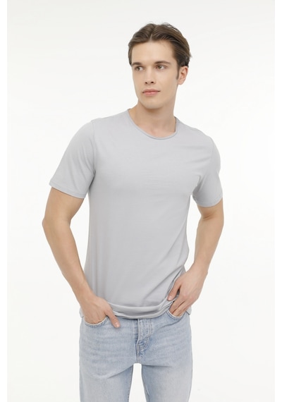 Kinetix M-Sn234 Bsc Raw Edge 4Fx Grı Erkek Kısa Kol T-Shirt 000000000101533125
