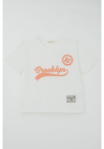 Breeze Kız Çocuk Pantolonlu Takım Brooklyn Yazı Baskılı Bağcıklı 8-14 Yaş, Ekru