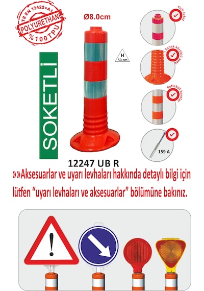 12247 Ub R Evelux Şerit Ayırıcı Esnek Delinatör Soketli