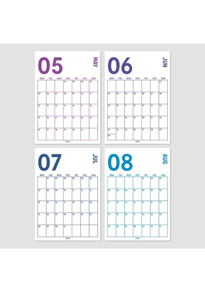 2026 Aylık Planlayıcı Duvar Takvimi, 33x48 Cm & A4 Spiralli Takvim, Organizer Takvim, Gökkuşağı Renk